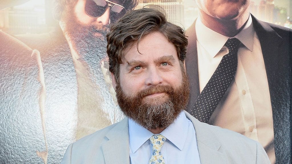Zack Galifianakis Kauhea kankkunen 3 -elokuvan ensi-illassa Yhdysvalloissa.