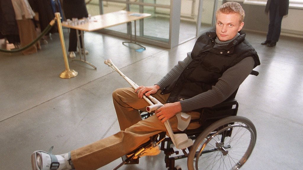 Iiro Seppänen vuoden 2001 onnettomuuden jälkeen.