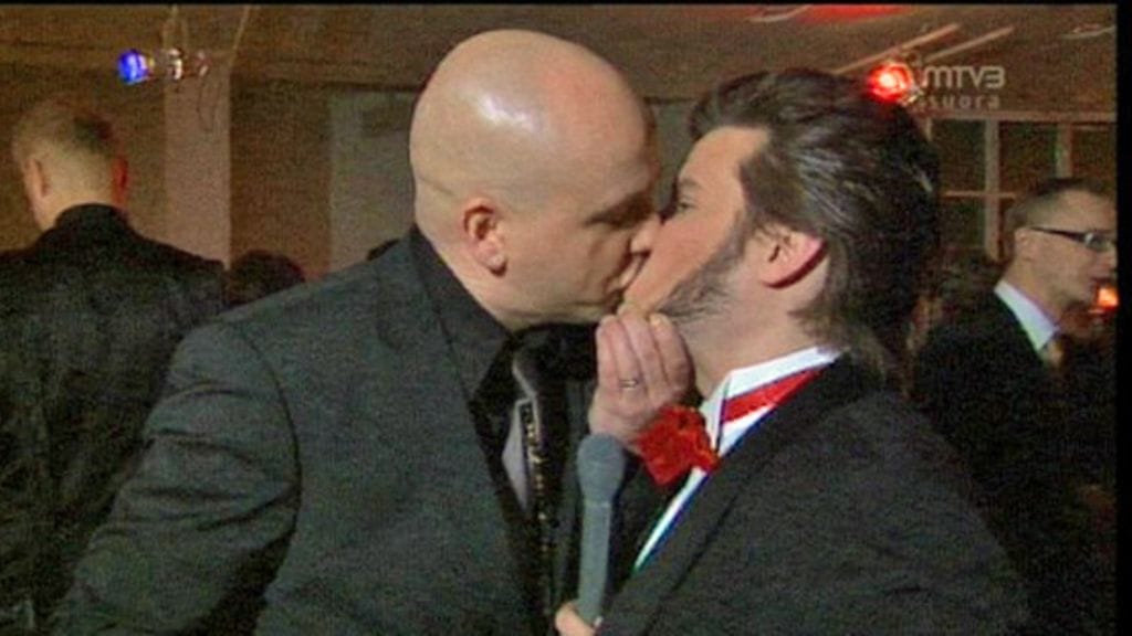 Sami Hintsanen ja Janne Kataja Kultainen Venla -gaalassa