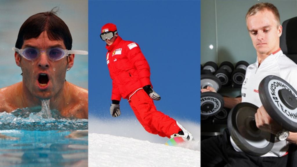 Mark Webber, Kimi Räikkönen ja Heikki Kovalainen (Getty ja McLaren)