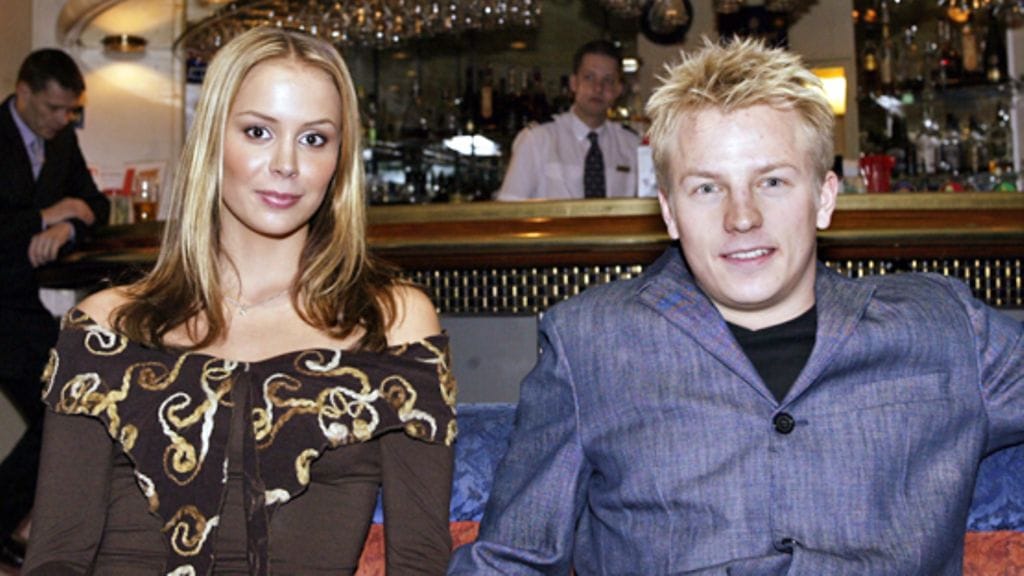 Jenni Dahlman ja Kimi Räikkönen vuonna 2002 (Lehtikuva)