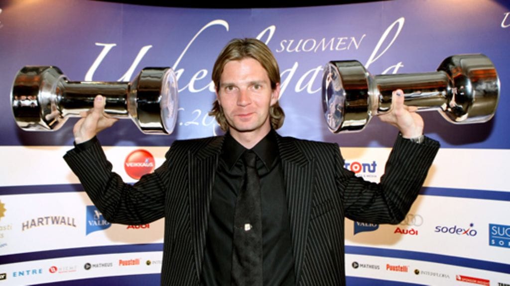 2.6.2008 Janne pokkasi Suomen Urheilugaalassa vuoden sykähdyttävin hetki -palkinnon. (Lehtikuva)