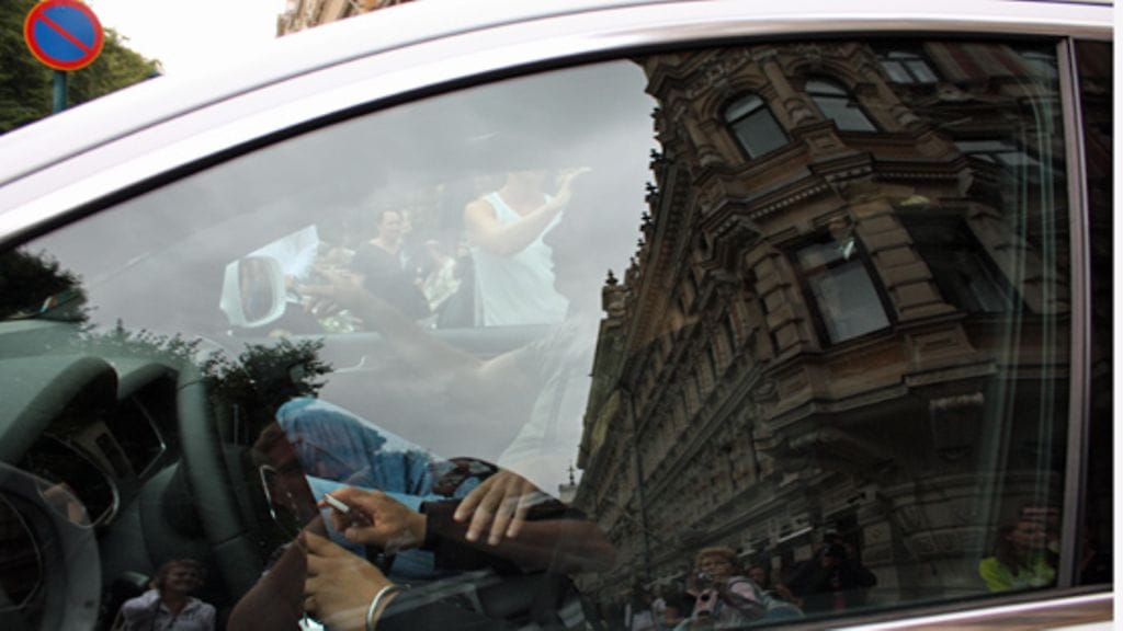 Madonnan lapsia kuljettanut auto (Kuva Lauri Ouvinen)