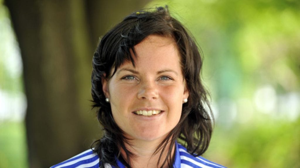 Naisten jalkapallomaajoukkueen Sanna Malaska. (Kuva: Jussi Nukari/Lehtikuva)