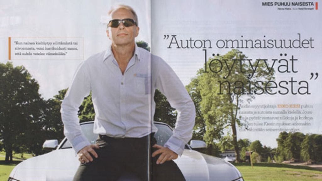 Audi-pomo Esko Kiesi, Anna-lehden aukeama. Kuva: Anna.