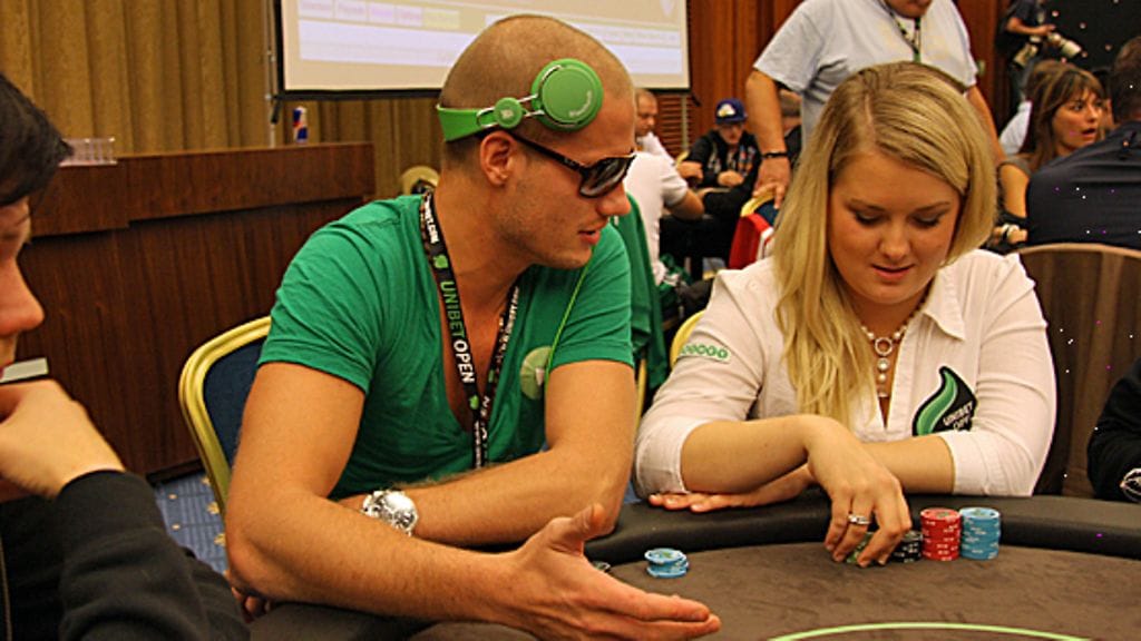 Kim Herold Unibet Open pokeriturnauksessa Prahassa. Kuva: MTV3.