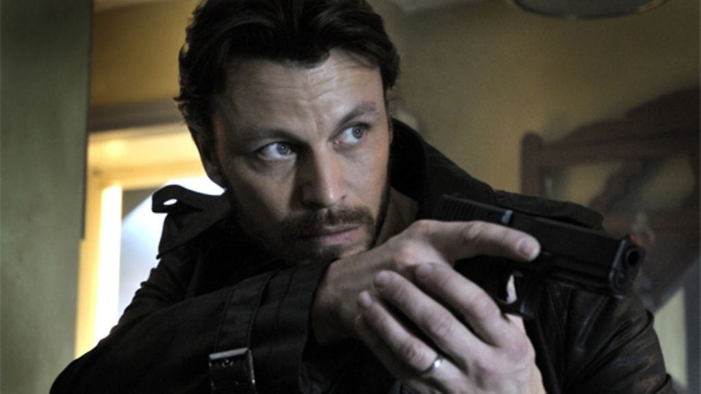 Peter Franzén Harjunpää ja pahan pappi -elokuvassa.