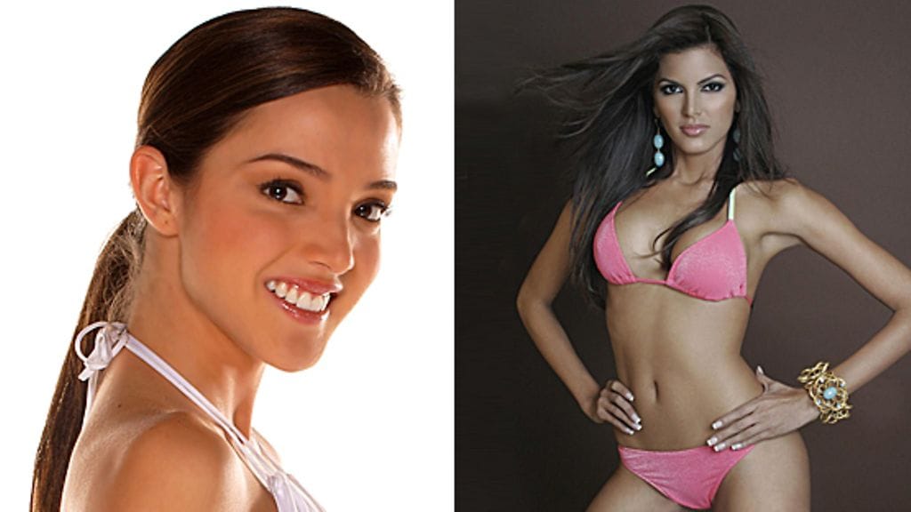 Miss Intercontinental 2009 -kisan missikandidaatteja. Veronica Velasquez Kolumbiasta ja Hannelly Quintero Venezuelasta. Kuva: Miss Intercontinental