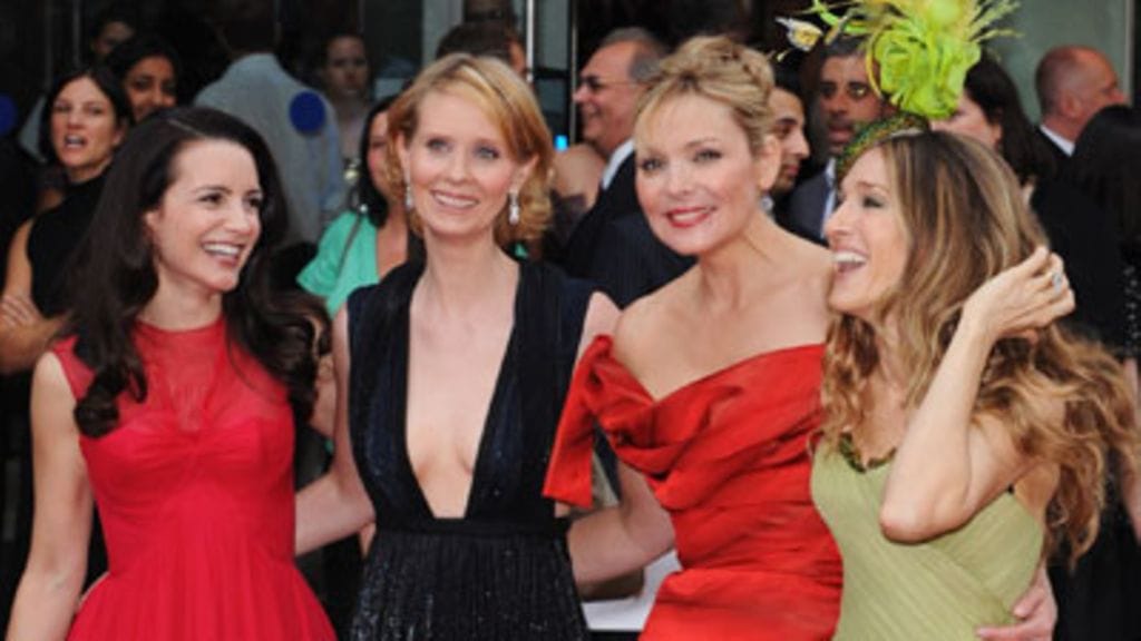 Sinkkuelämää-tähdet juhlivat elokuvan ensi-iltaa Lontoossa 12. toukokuuta (Kuva: Gareth Cattermole/Getty Images)