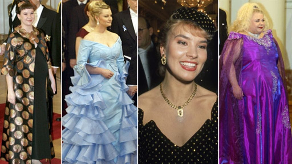 Rosa Meriläinen, Päivi Stårgård, Arja Koriseva ja Heinäsirkka Linnan juhlissa (Lehtikuva)