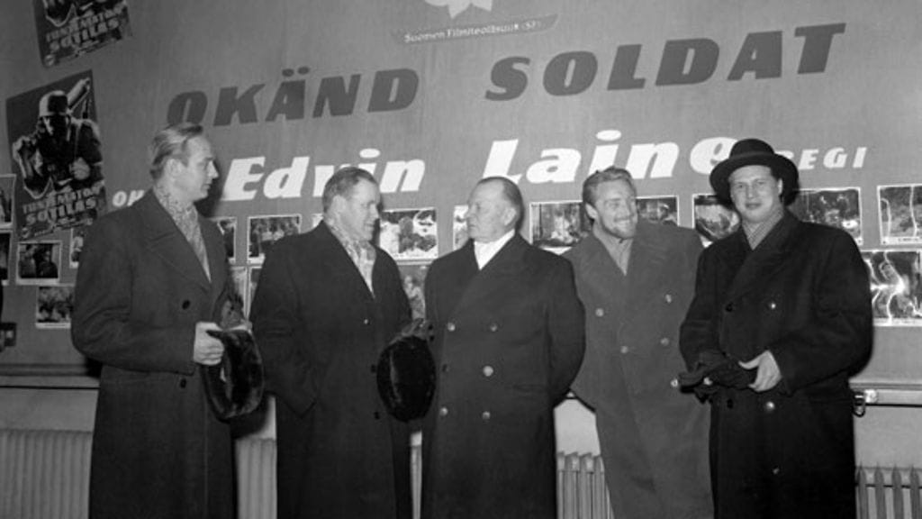 Tuntematon sotilas -elokuvan ensi-ilta vuonna 1955. (Kuva: Reino Loppinen/Lehtikuva)