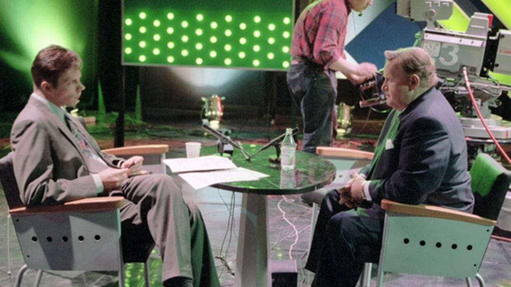 Martti Ahtisaari Hyvät, Pahat ja Rumat tvohjelman suorassa lähetyksessä (Lehtikuva)