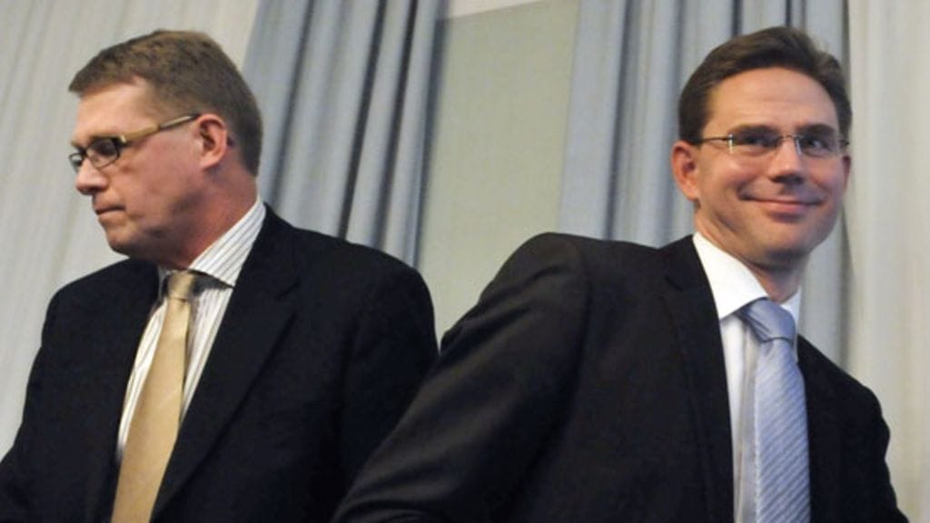 Pääministeri Matti Vanhanen ja valtiovarainministeri Jyrki Katainen (Kuva: Markku Ulander/Lehtikuva)
