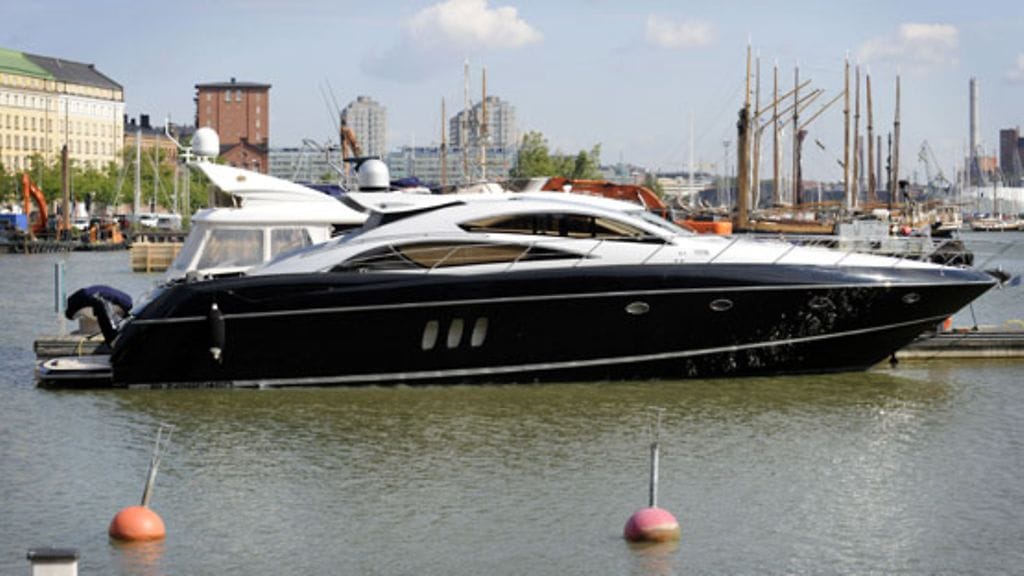 Kimi Räikkösen Sunseeker Predator 72 -luksusjahti. (Kuva: Heikki Saukkomaa/Lehtikuva)