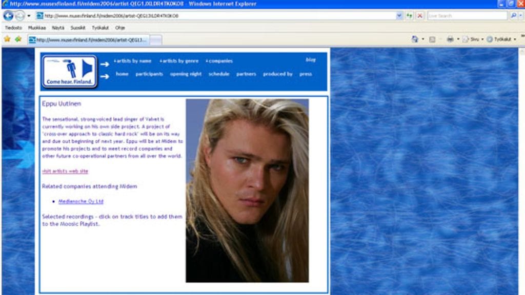 Eppu Uutinen (Kuva: Musex Finland.fi -sivusto)