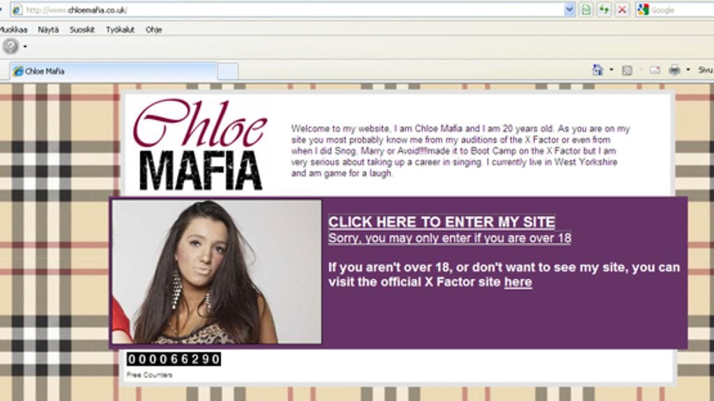 Kuvakaappaus 28.9.2010: www.chloemafia.co.uk