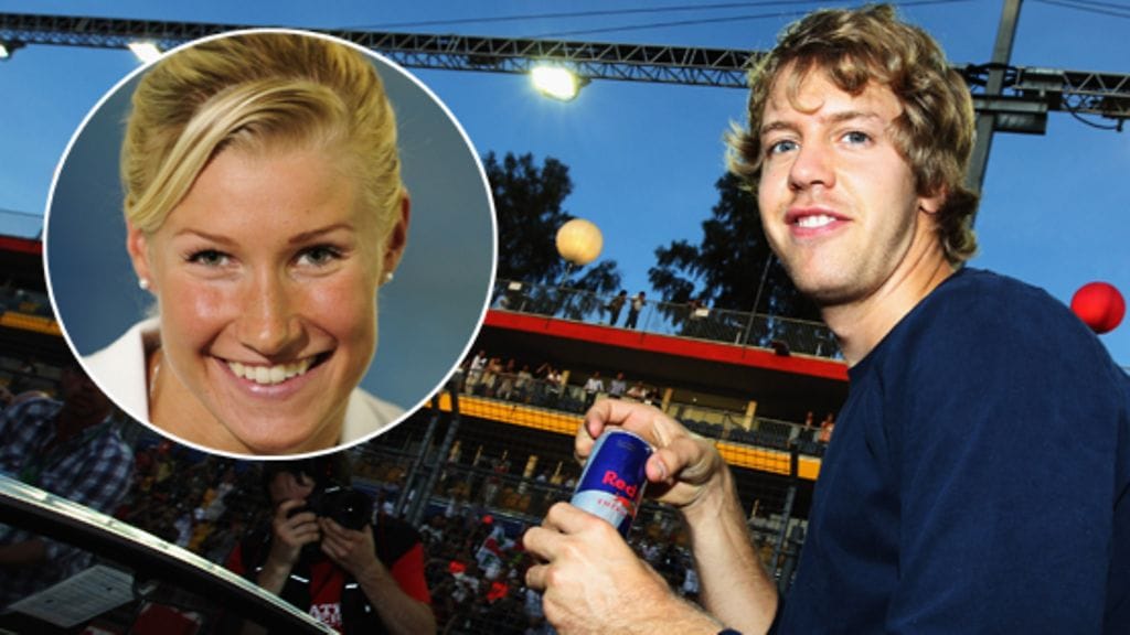 Uimari Hanna-Maria Seppälä ja F1-kuski Sebastian Vettel ovat viestitelleet toisilleen. (Kuvat: Lehtikuva ja Getty/All Over Press)