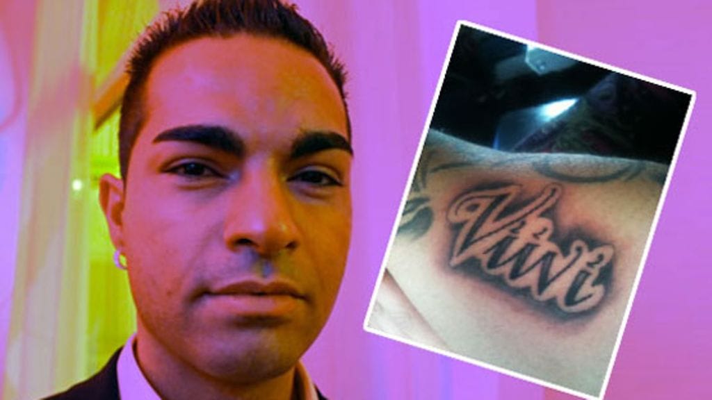 Pezhman Ahmadi ehti tatuoida ex-rakkaansa Viivi Pumpasen nimen käteensä.