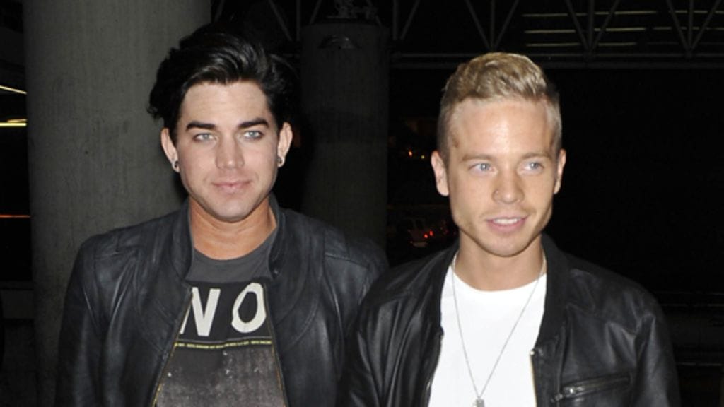 Adam Lambert ja Sauli Koskinen Los Angelesin lentokentällä. Kuva helmikuulta.