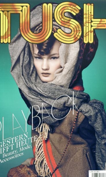 Kirsi Pyrhönen Tush-lehden kannessa.