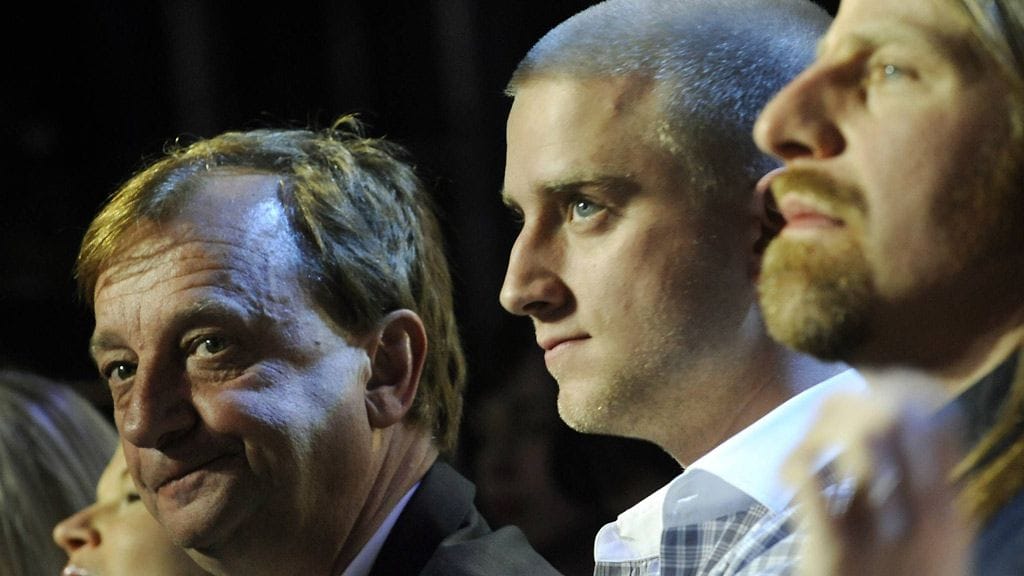 Hjallis Harkimo ja hänen poikansa Joel Harkimo