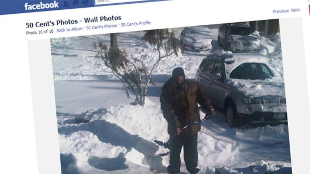 50 Cent lumitöissä.