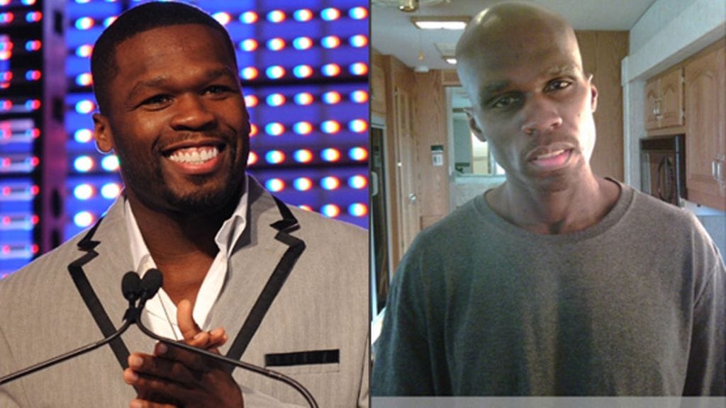 50 Cent jojoili painonsa kanssa. (Kuvat: Getty/All Over Press ja dlisted.com)