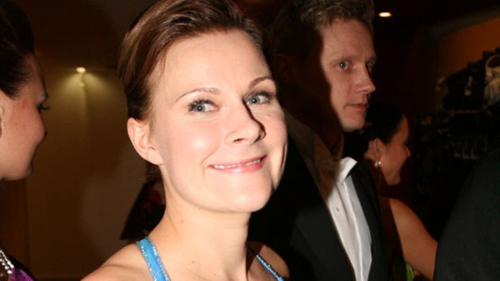 Anna Halonen Linnan juhlien jatkoilla ravintola Teatterissa.