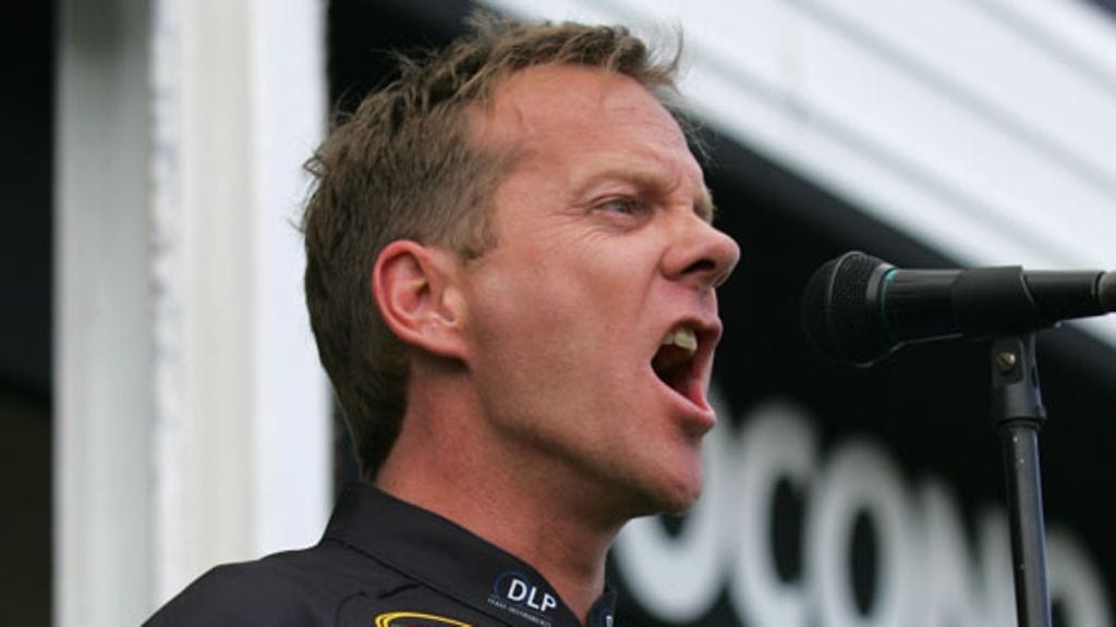 Näyttelijä Kiefer Sutherlandin baari-ilta Lontoossa oli vauhdikas. (Kuva: Todd Warshaw/Getty Images Sport)