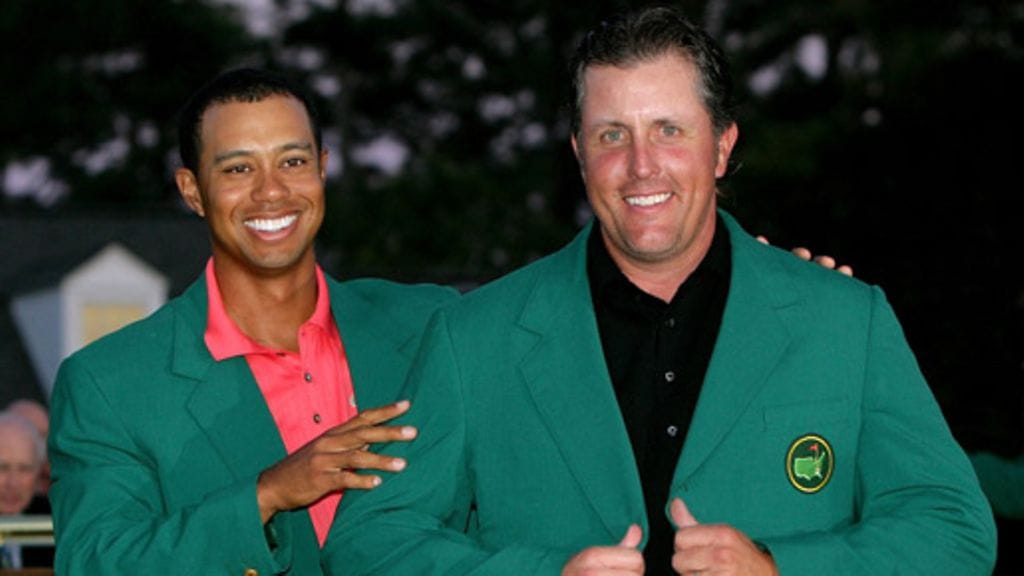 Mickelson ja Woods. Kuva: Getty Images.