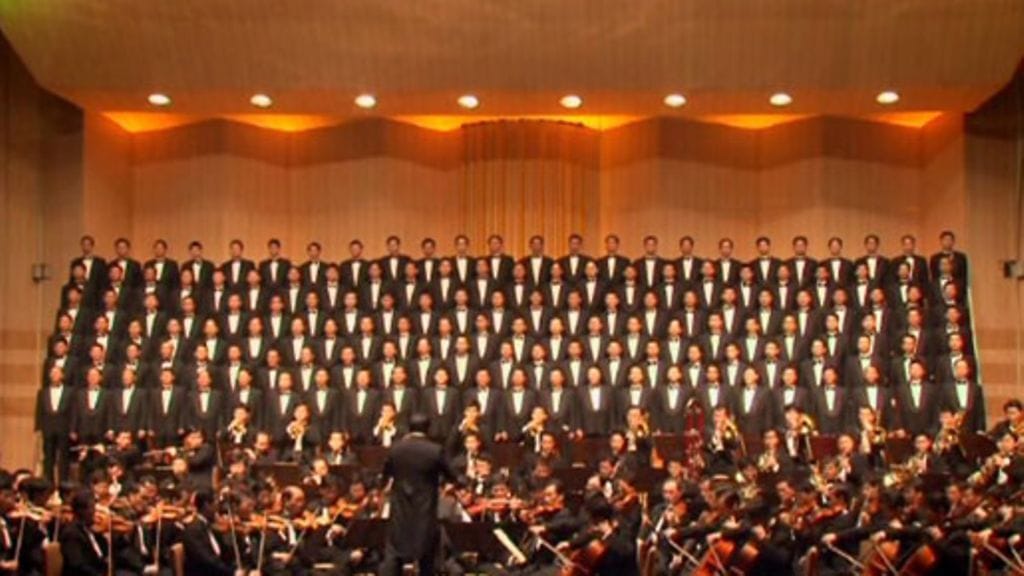 Pohjois-Korean kevätjuhlassa kaikki toiminta on säntillistä.