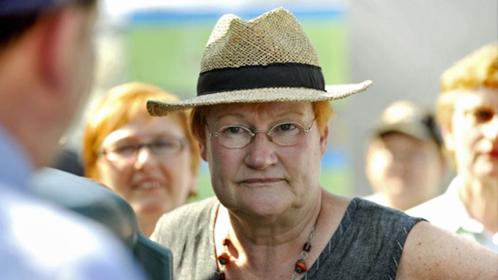Tarja Halonen Farmari 2008 -maatalousmessuilla. (Lehtikuva)