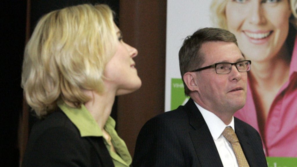 Matti Vanhanen ja Merikukka Forsius 4. maaliskuuta 2007 (kuva: Lehtikuva)
