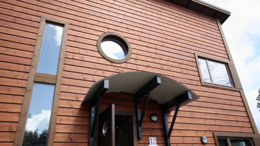 Hirsitalo Lindeman Hämeenlinnan Asuntomessuilla vuonna 2007.