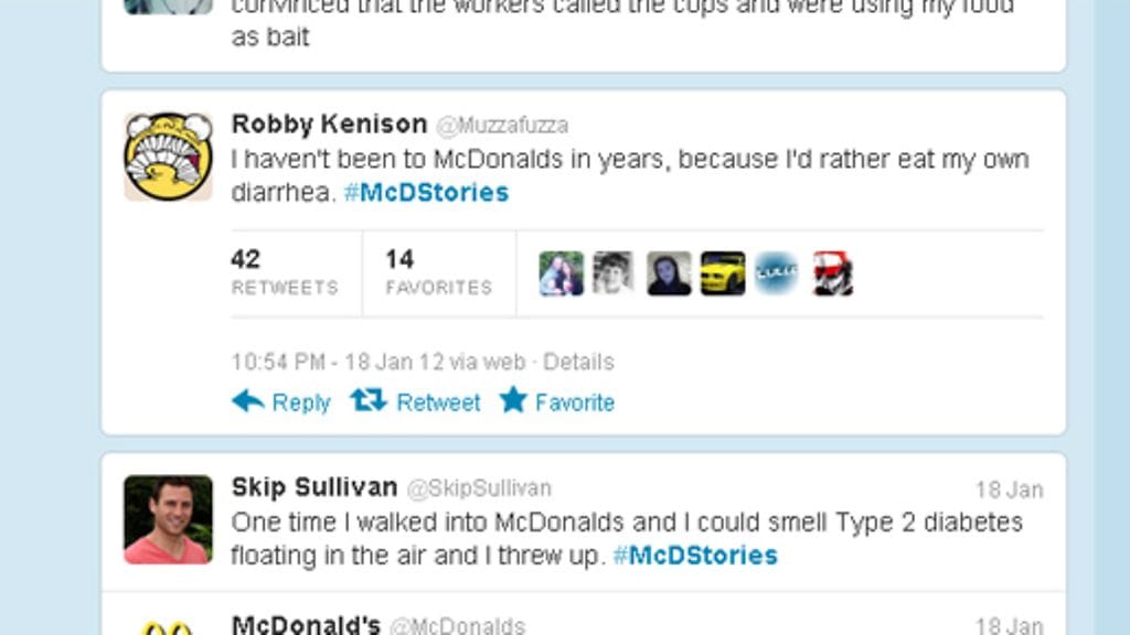 #McDStories-viestejä Twitterissä.