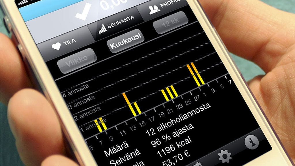 EHYT ry:n uusi mobiilisovellus auttaa seuraamaan alkoholinkulutusta.