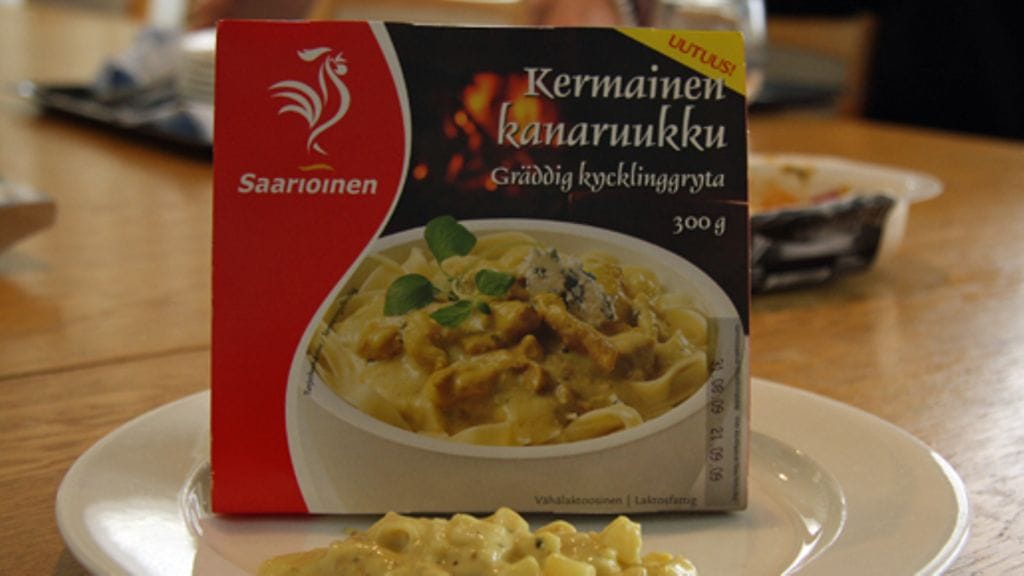 Saarioisten Kermainen kanaruukku voitti testin. Kuva: MTV3.