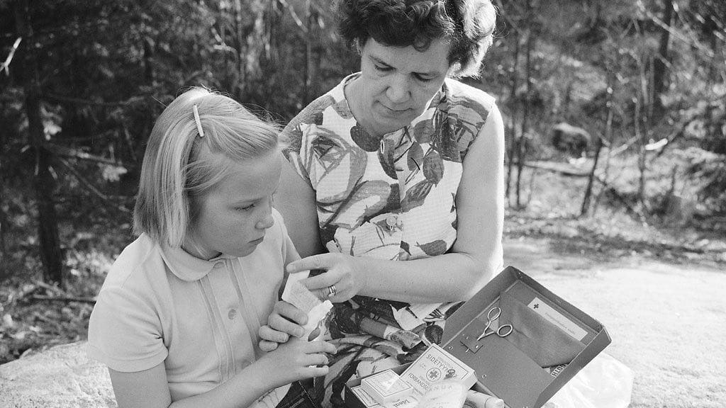 Ensiapulaukku 1960-luvun malliin.