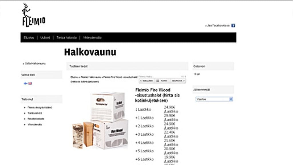 Sisustushalot ovat käsitehtyjä. Kuvakaappaus Fleimio designtyöstämön sivuilta.