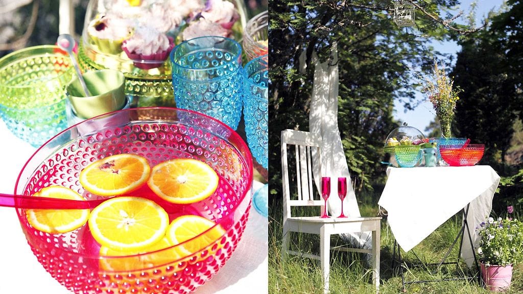 Värikäs kattaus ja raikkaat herkut kuuluvat kesään. Kuva: Martinex