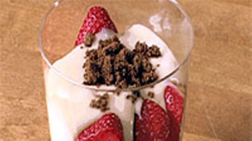 Mansikoita ja sitruunakreemiä