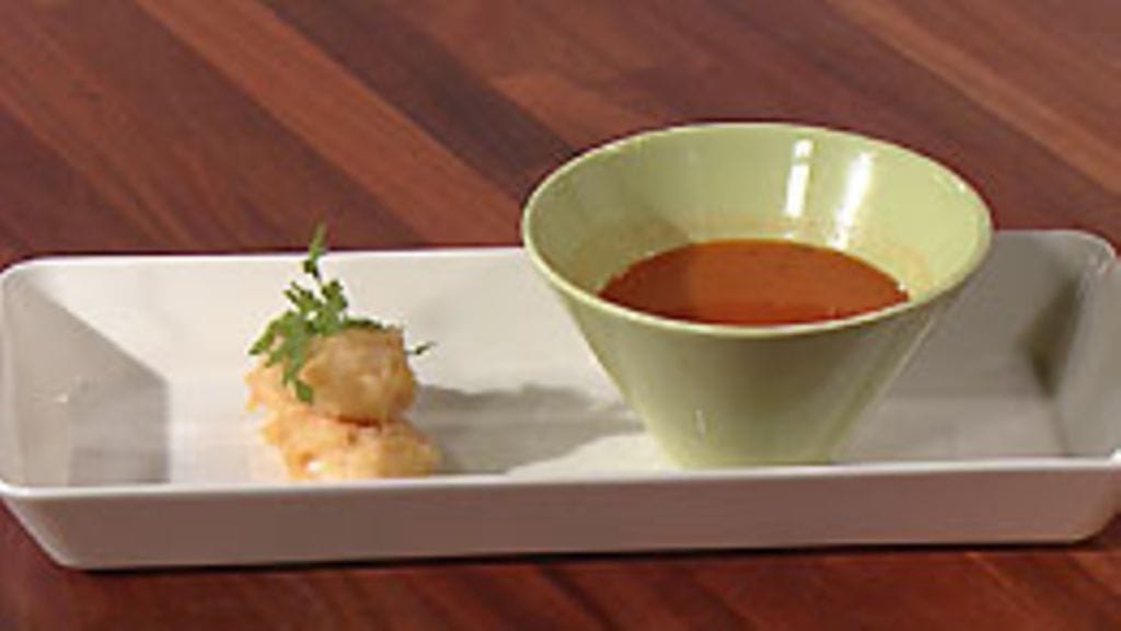 jättikatkarapu, tomaatti-chilikeitto