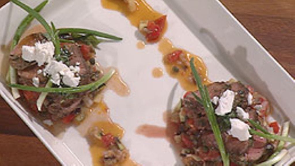 Karitsan paahtopaisti ja caponata kevätsipulilisäkkeellä