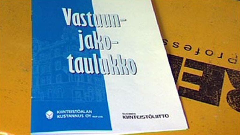 Suomen Kiinteistöliitto on julkaissut vastuunjakotaulukon yksissä kansissa.