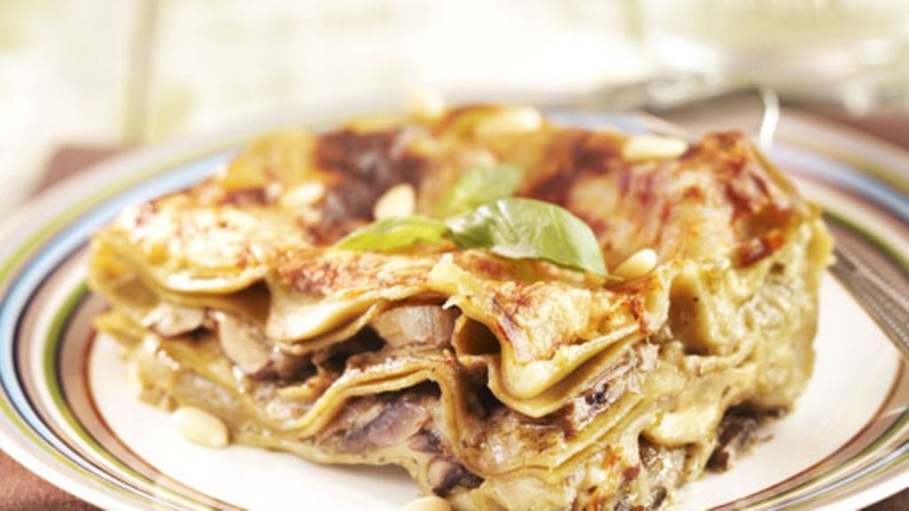 Sieni-pestolasagne