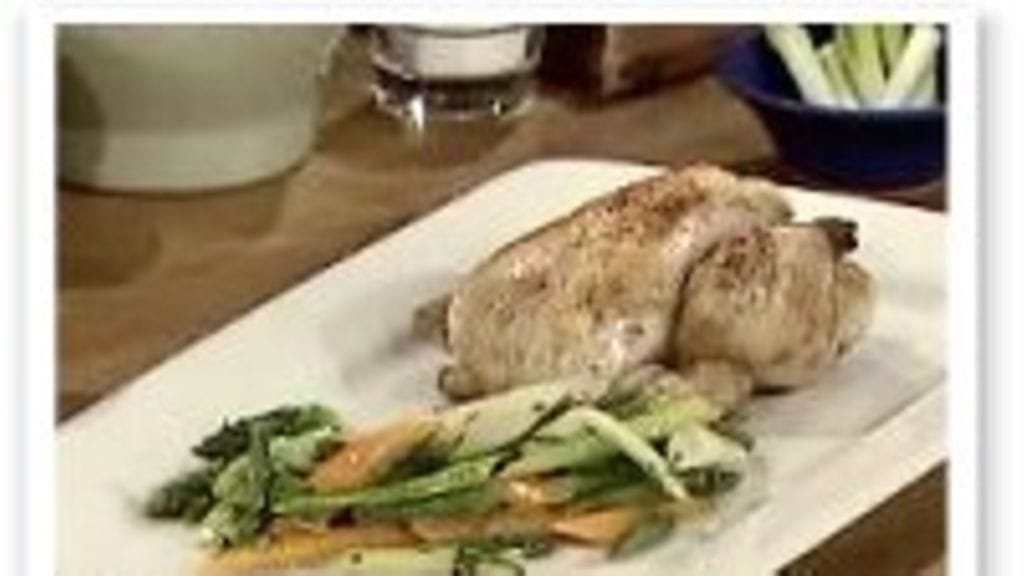 Keväistä kananpoikaa ja kasviksia