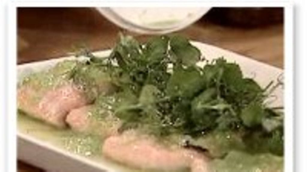 Haudutettua kirjolohta ja hernekastiketta