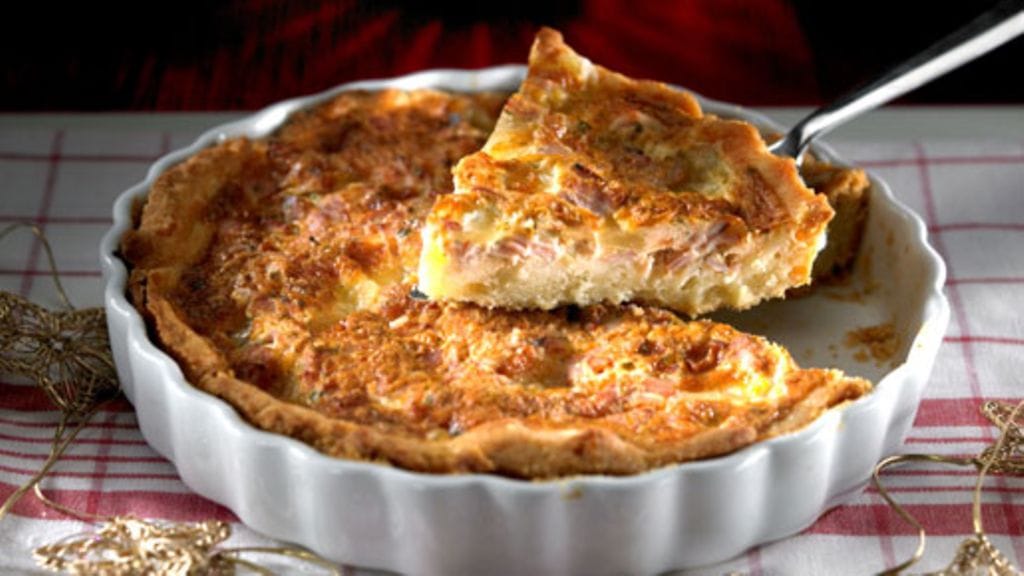 Vuohenjuusto-kinkkupiirakka