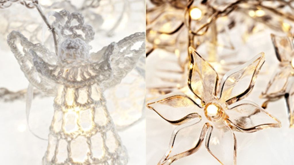 Viime vuoden uutuusvaloihin lukeutui hentoja enkeleitä ja kauniita kukkia.