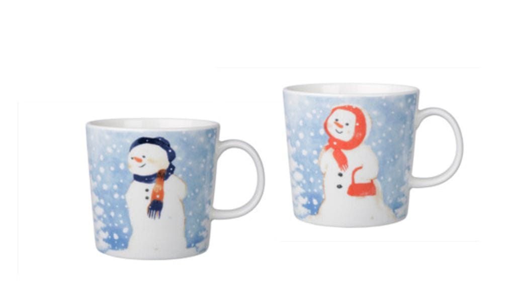 Minna Immonen on maalannut lumiukko-kuviot.